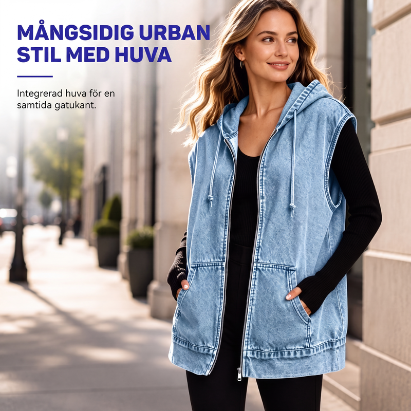 🍂Höstens bästsäljare|Mysig Jeansväst för Dam – Trendig Oversize Stil Perfekt för Höstens Lager-på-Lager