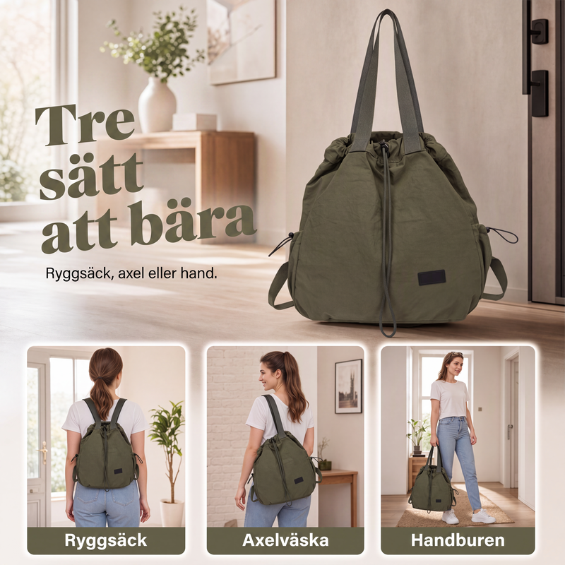 Nyhet✨🎒Rymlig damväska med dragsko – Din perfekta vardagsväska för alla tillfällen