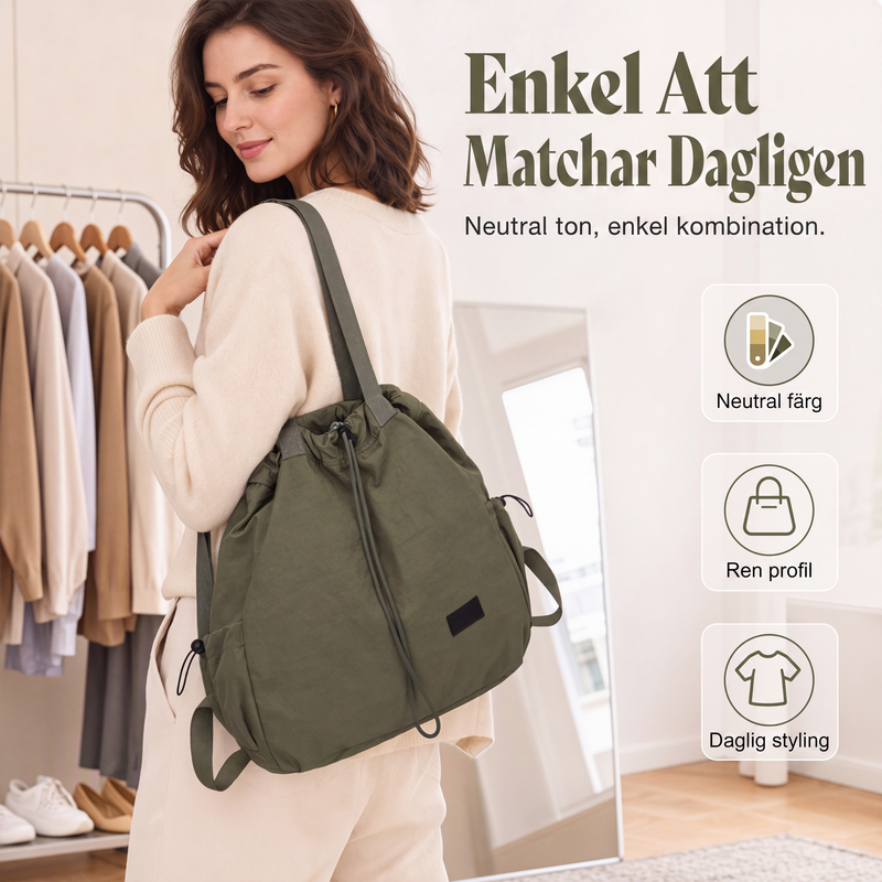 Nyhet✨🎒Rymlig damväska med dragsko – Din perfekta vardagsväska för alla tillfällen