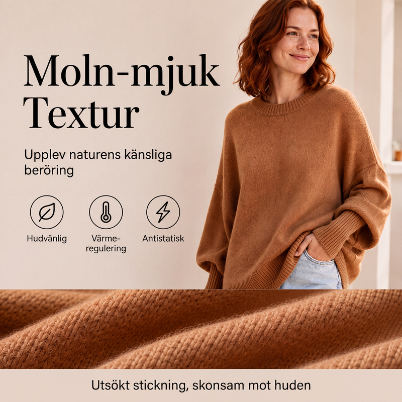 🍂Nya höstnyheter|Tröja med rund hals i stora storlekar för kvinnor