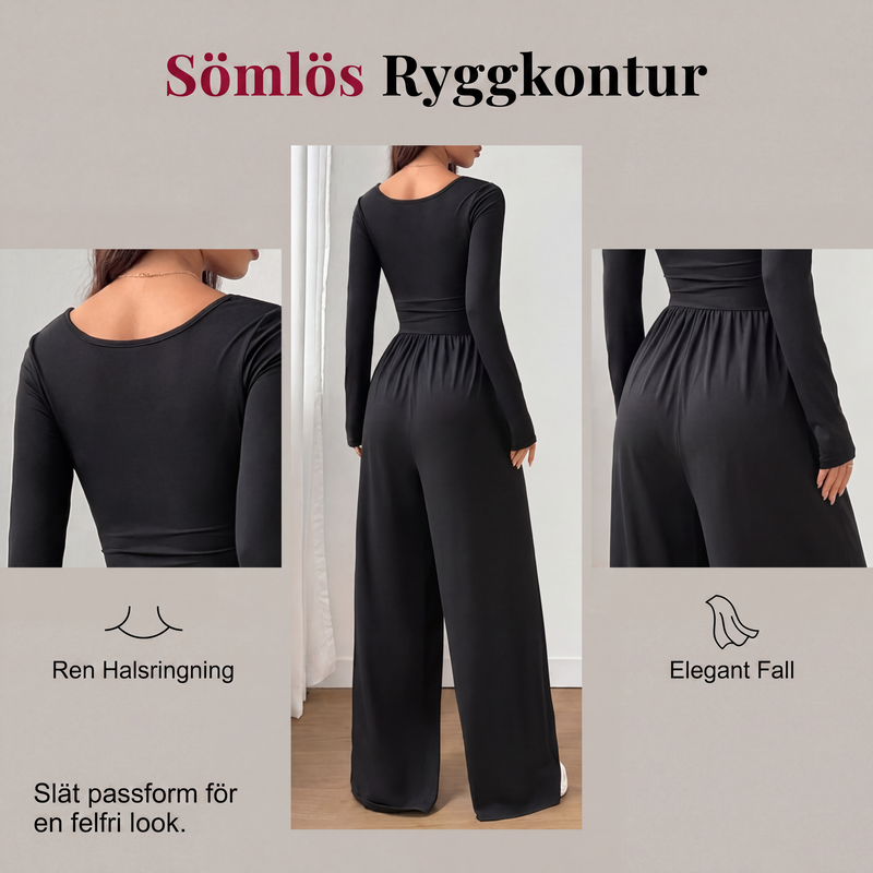 ⏳ Het erbjudande! |Damledig fyrkantig halsringning vida ben jumpsuit