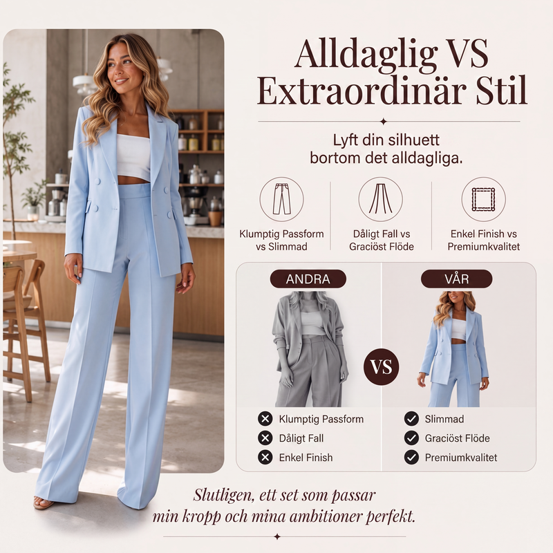 🔥Het erbjudande! |Kvinnors eleganta 2-delade set med kavaj och byxor