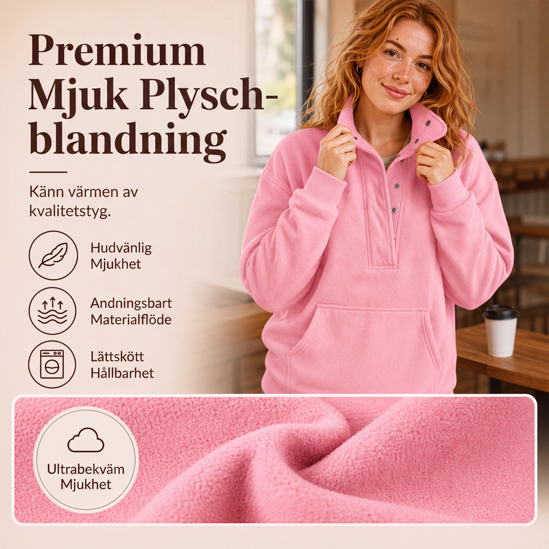 Nya ankomster📦|Dam-Luvtröja med löst passform och tryckknappar