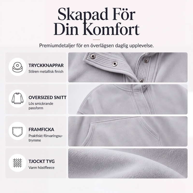 Nya ankomster📦|Dam-Luvtröja med löst passform och tryckknappar