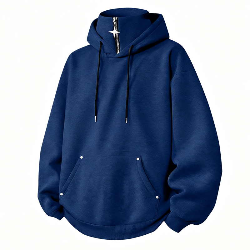 Bästsäljare🔥|Herrhoodie med hög krage och avslappnad passform