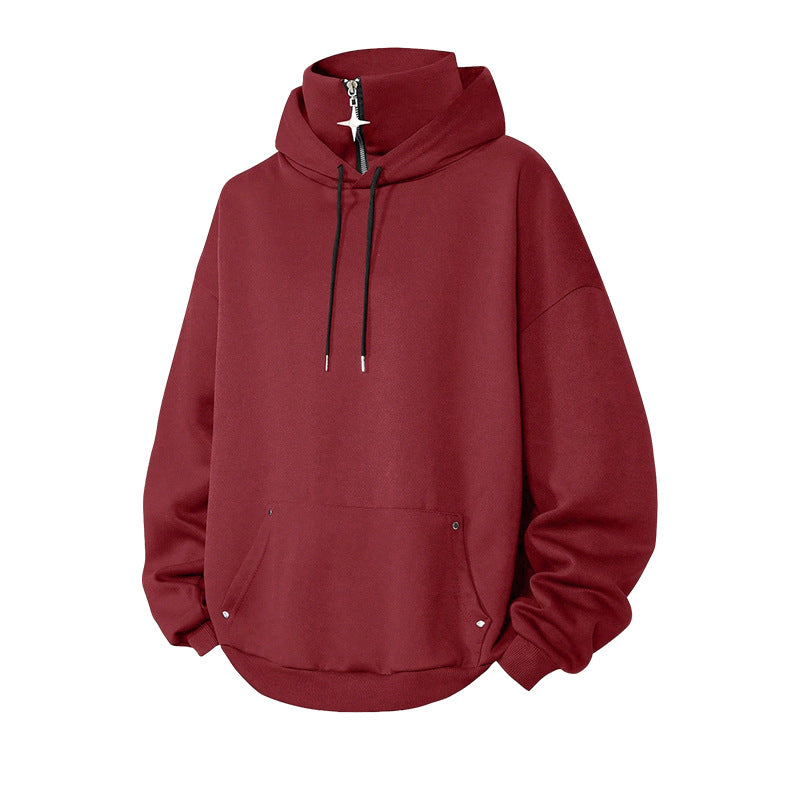 Bästsäljare🔥|Herrhoodie med hög krage och avslappnad passform