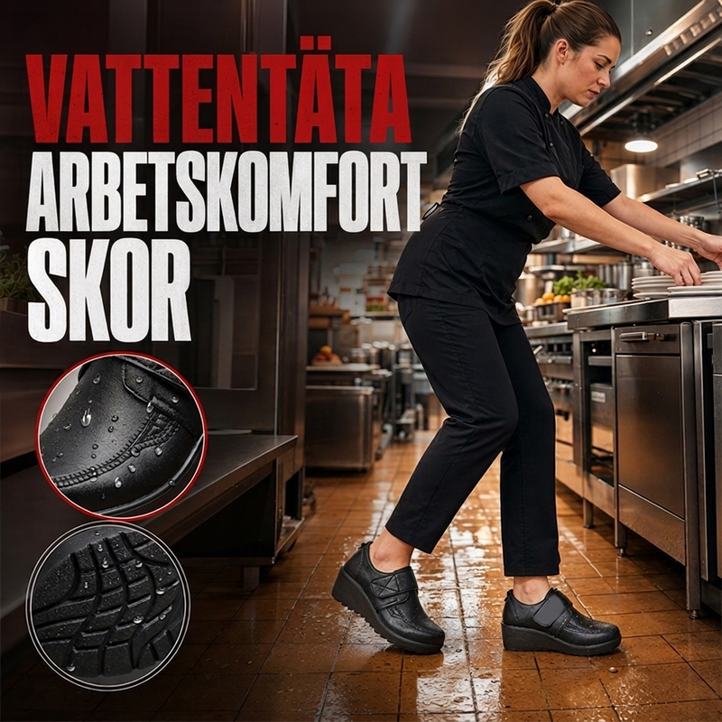 🔥 Tidsbegränsat erbjudande ✨Vattentäta Arbetsskor för Dam – Halksäkra Komfortskor för Långa Arbetsdagar