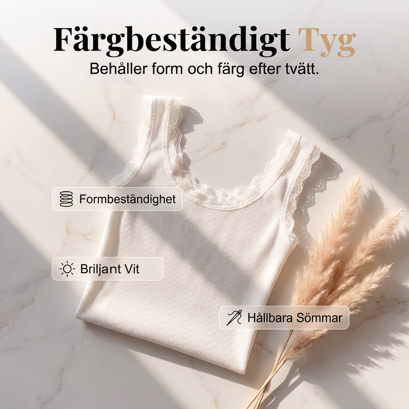 ⏳ Het erbjudande! |Smalärmad ärmlös topp för kvinnor, räfflad cami med inbyggda kupor och spets