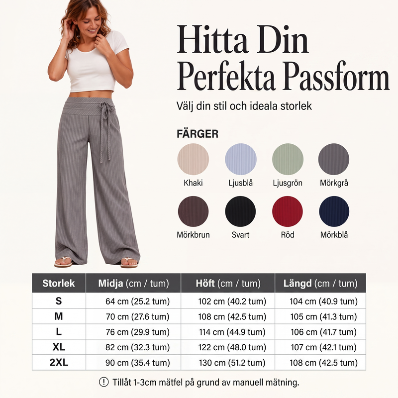 Nyhet✨|Damigda lediga randiga vidbyxor