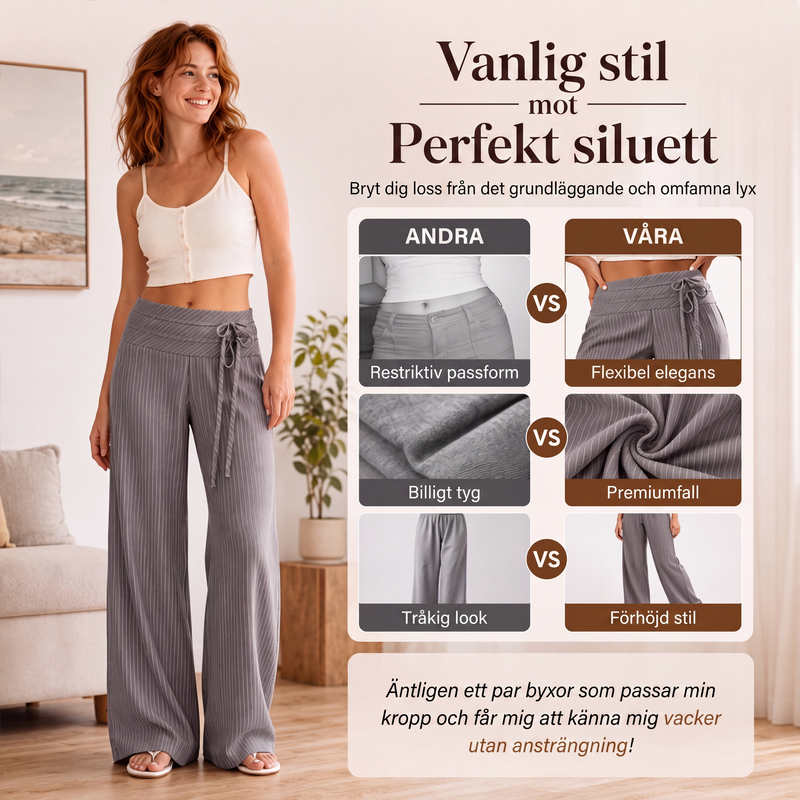 Nyhet✨|Damigda lediga randiga vidbyxor