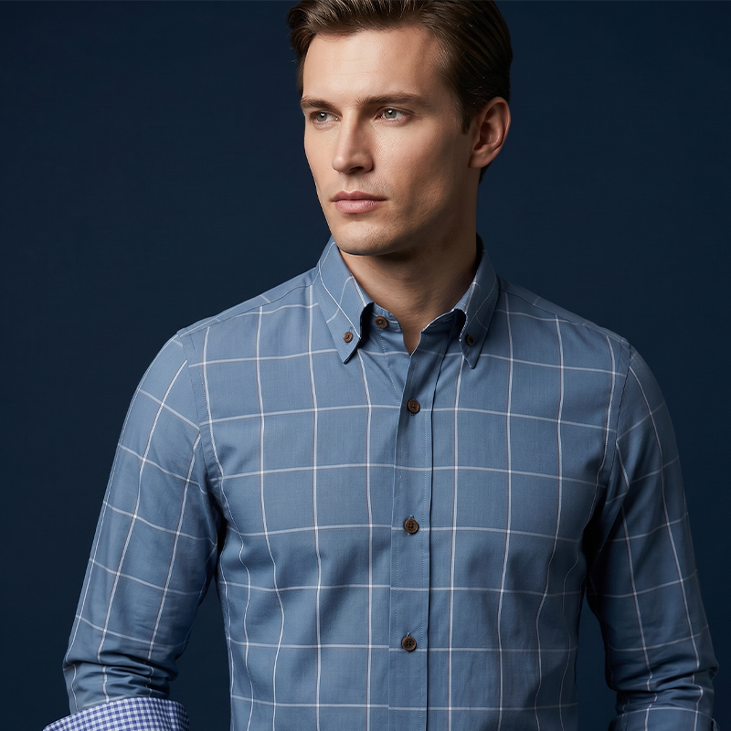 🔥 50% RABATT 👕 Herrskjorta i modern passform med rutmönster