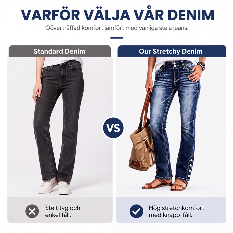💎👖 Bästsäljare| Tidlösa Jeans för Kvinnor – Stretch Denim med Smickrande Passform och Komfort