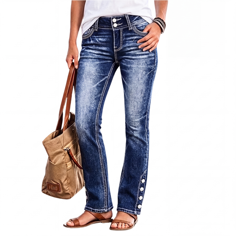 💎👖 Bästsäljare| Tidlösa Jeans för Kvinnor – Stretch Denim med Smickrande Passform och Komfort