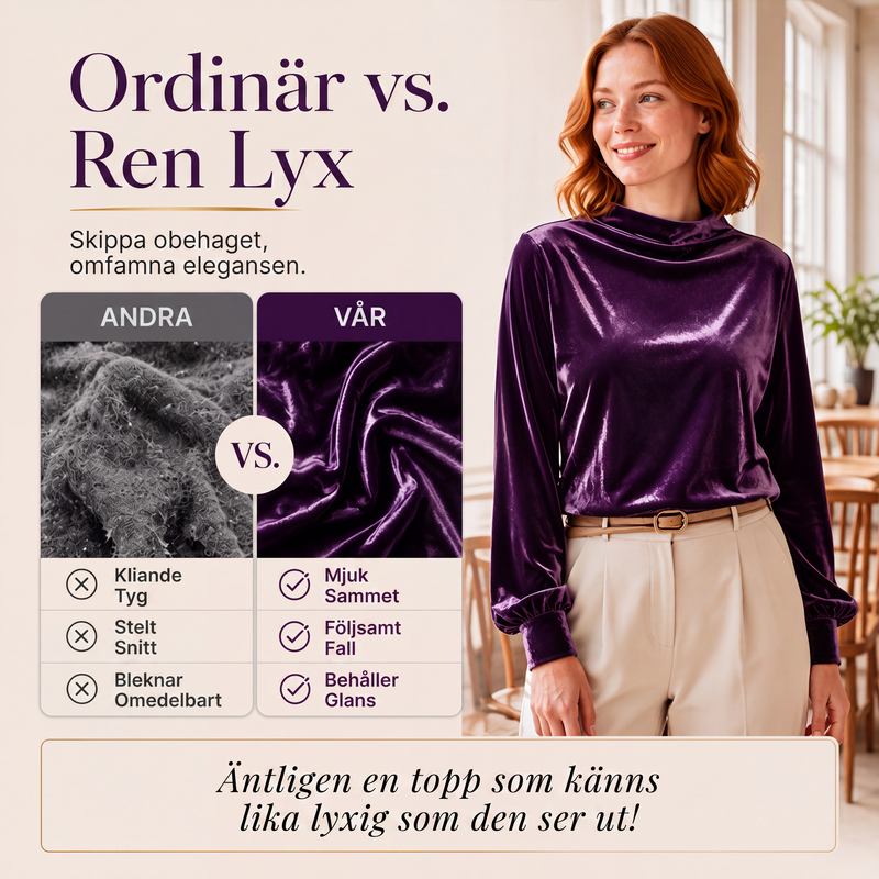 🍂Nya höstnyheter|Damernas Sammetstopp med Hög Krage – Elegant Långärmad Höst- och Vinterstil