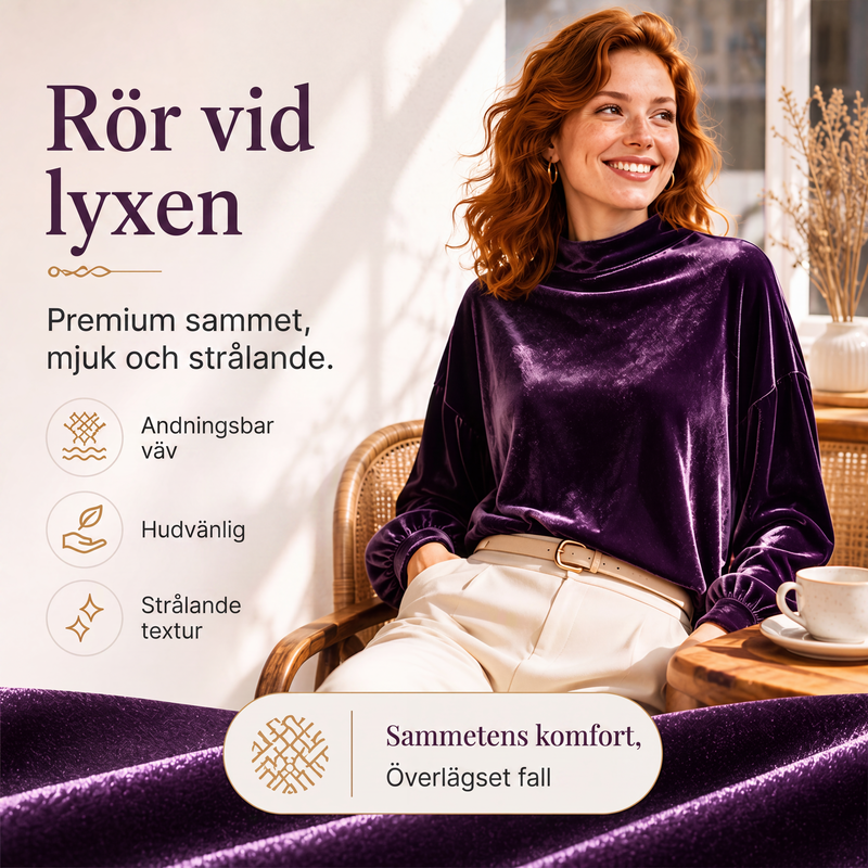 🍂Nya höstnyheter|Damernas Sammetstopp med Hög Krage – Elegant Långärmad Höst- och Vinterstil