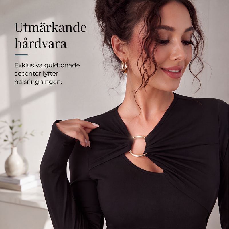Nyhet✨| Elegant topp med utskurna detaljer för dam – smickrande passform för en modern stil