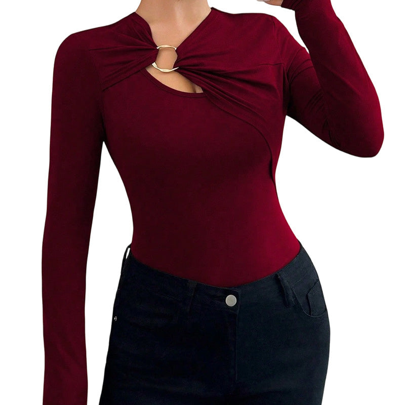 Nyhet✨| Elegant topp med utskurna detaljer för dam – smickrande passform för en modern stil