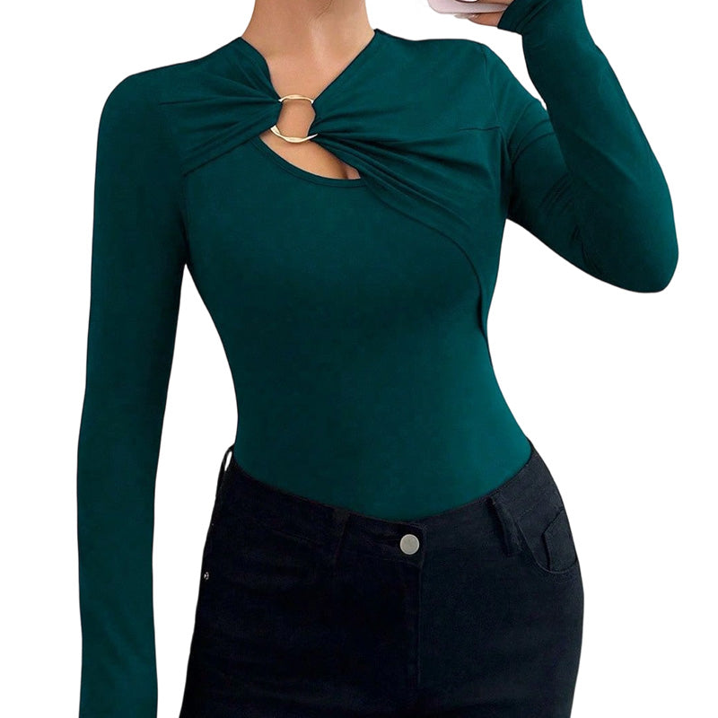 Nyhet✨| Elegant topp med utskurna detaljer för dam – smickrande passform för en modern stil
