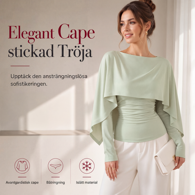 🍂Höstens exklusiva erbjudande|Damernas Elegant Stickad Cape Tröja – Bekväm Höststil