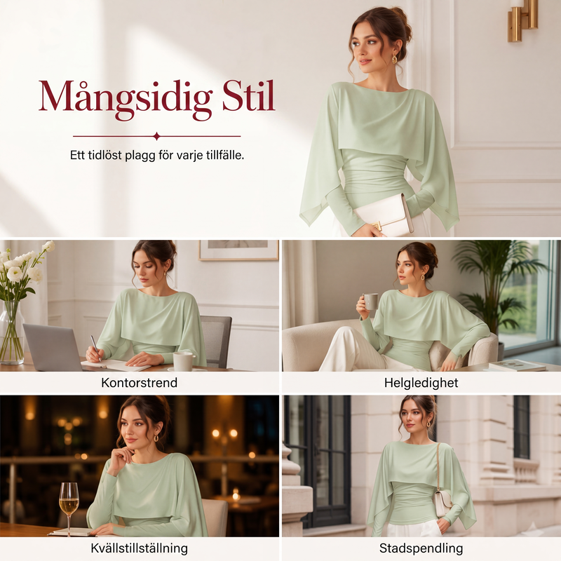 🍂Höstens exklusiva erbjudande|Damernas Elegant Stickad Cape Tröja – Bekväm Höststil