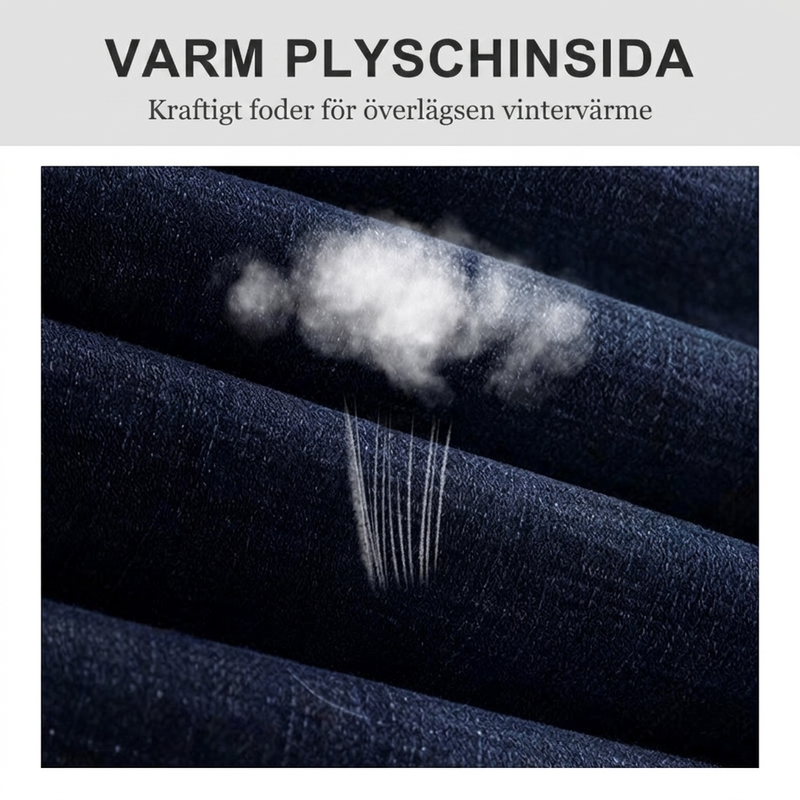 🍂Nya höstnyheter|Herrarnas Varmfodrade Jeans – Bekväma Raka Vinterjeans med Mjuk Insida