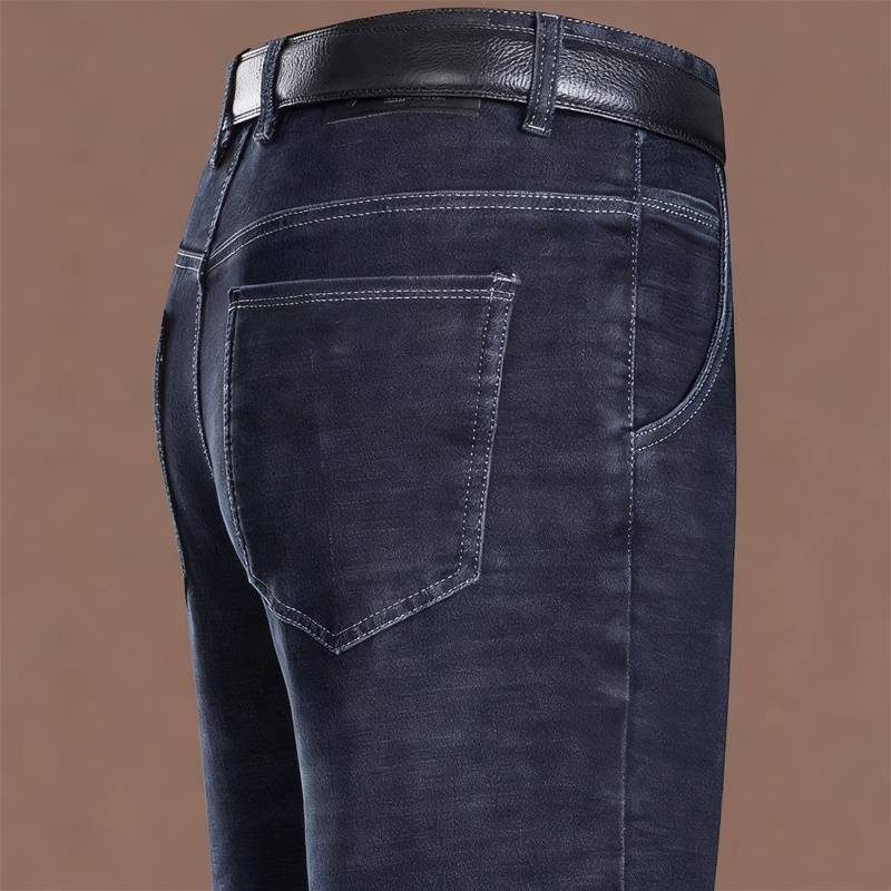 🍂Nya höstnyheter|Herrarnas Varmfodrade Jeans – Bekväma Raka Vinterjeans med Mjuk Insida