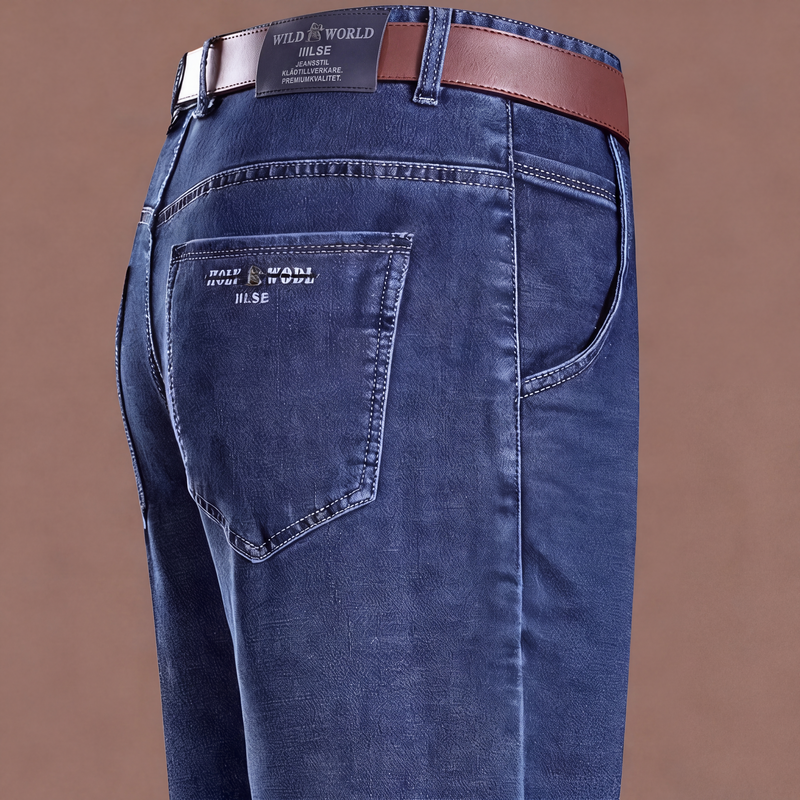 🍂Nya höstnyheter|Herrarnas Varmfodrade Jeans – Bekväma Raka Vinterjeans med Mjuk Insida