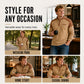 Modern Henley Tröja för Herr – Våffelstickad Design med Premium Detaljer