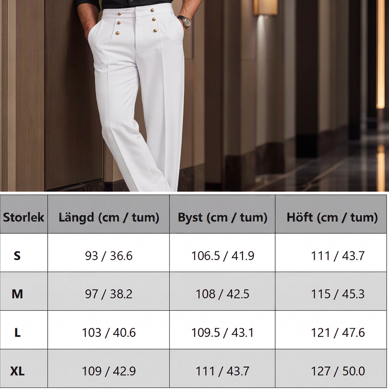 Herrarnas Klassiska Dressbyxor – Bekväma Raka Byxor med Elegant Passform