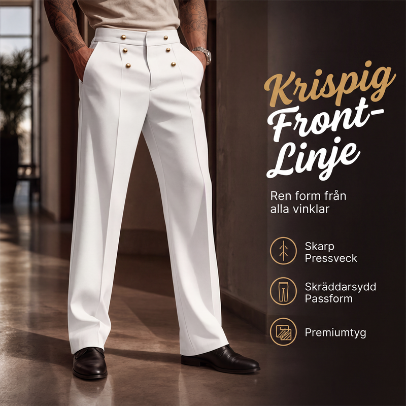 Herrarnas Klassiska Dressbyxor – Bekväma Raka Byxor med Elegant Passform