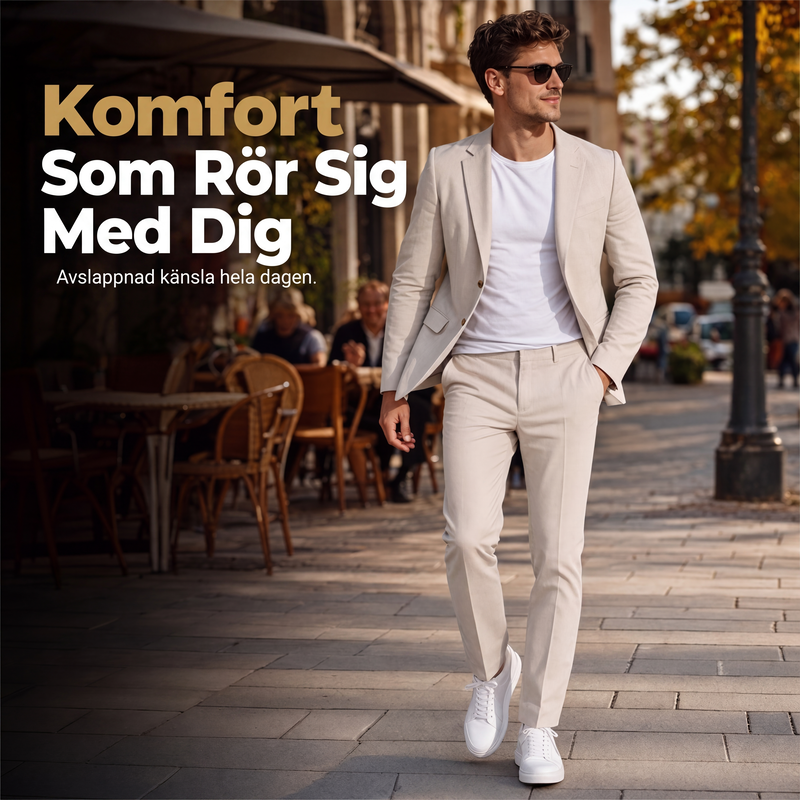 ⏳ Het erbjudande! |Herr Stretch Kostym – Modern Businesskostym med 4-Vägs Stretch och Lätt Komfort