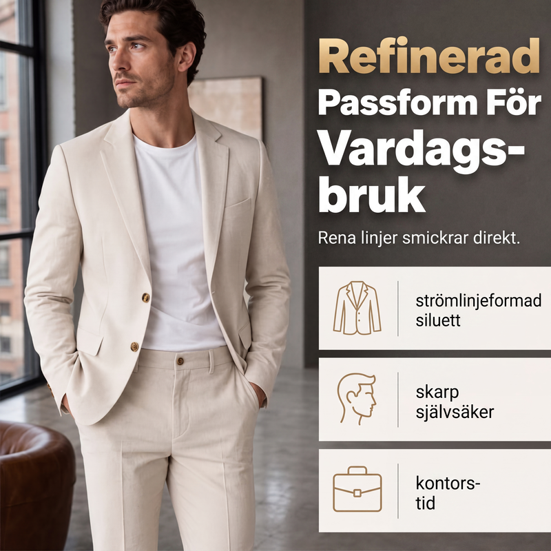 ⏳ Het erbjudande! |Herr Stretch Kostym – Modern Businesskostym med 4-Vägs Stretch och Lätt Komfort