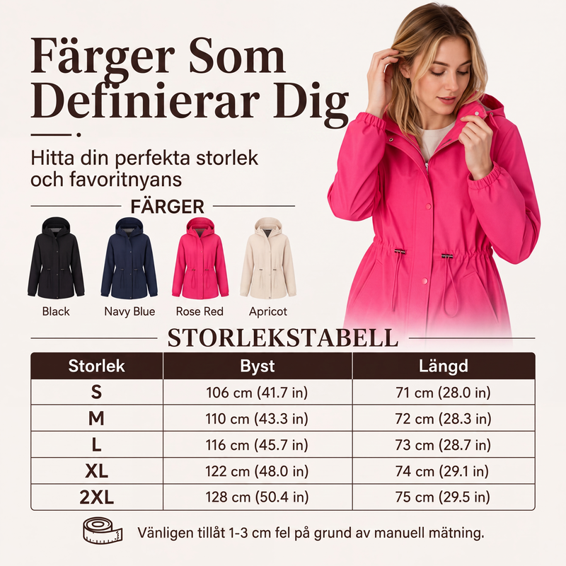 Elegant Vattentät Jacka för Dam – Stilren Huvjacka för Höst & Vinter