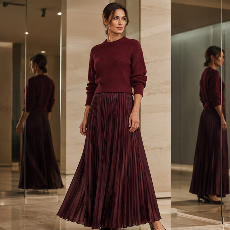 👗 🍂 Elegant stickat set för kvinnor – bekvämt och tidlöst