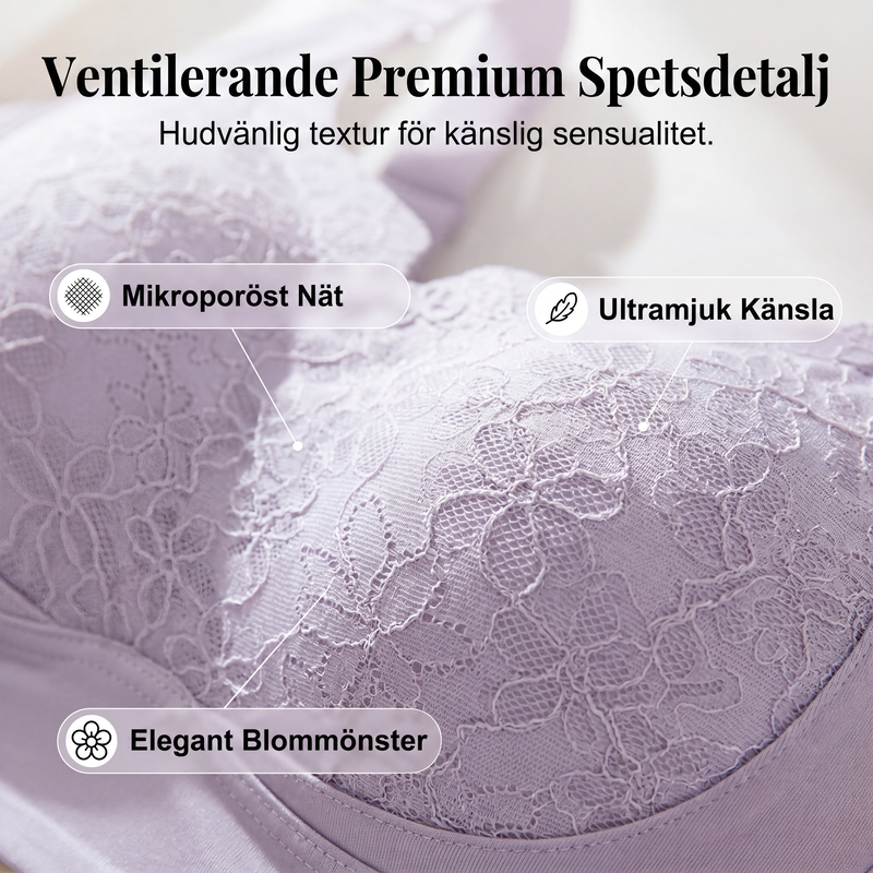 Sömlös trådlös stöd-bh för kvinnor med bekväm passform och naturligt lyft