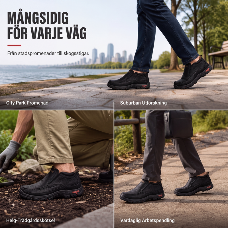 👞Slip-On Skor för Herr i PU-Läder – Bekväma Vardagsskor med Robust Yttersula