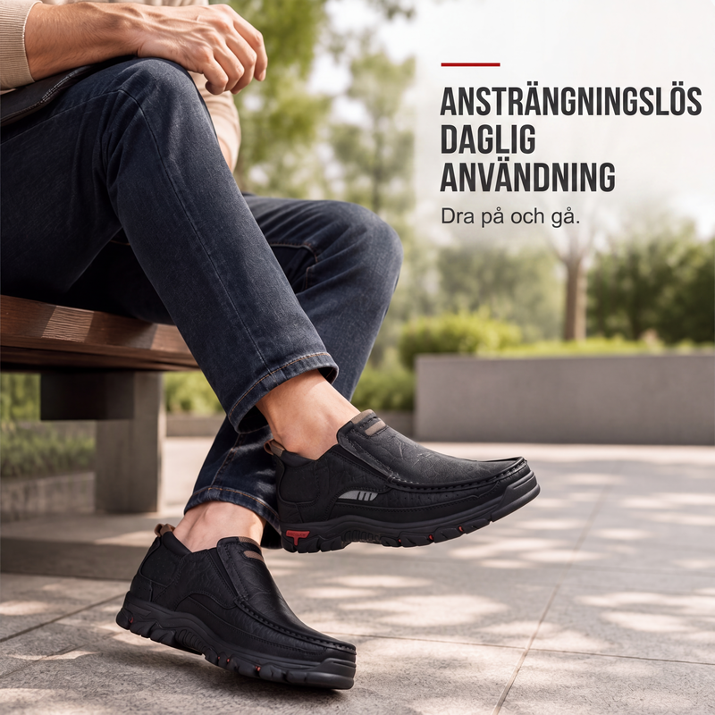 👞Slip-On Skor för Herr i PU-Läder – Bekväma Vardagsskor med Robust Yttersula