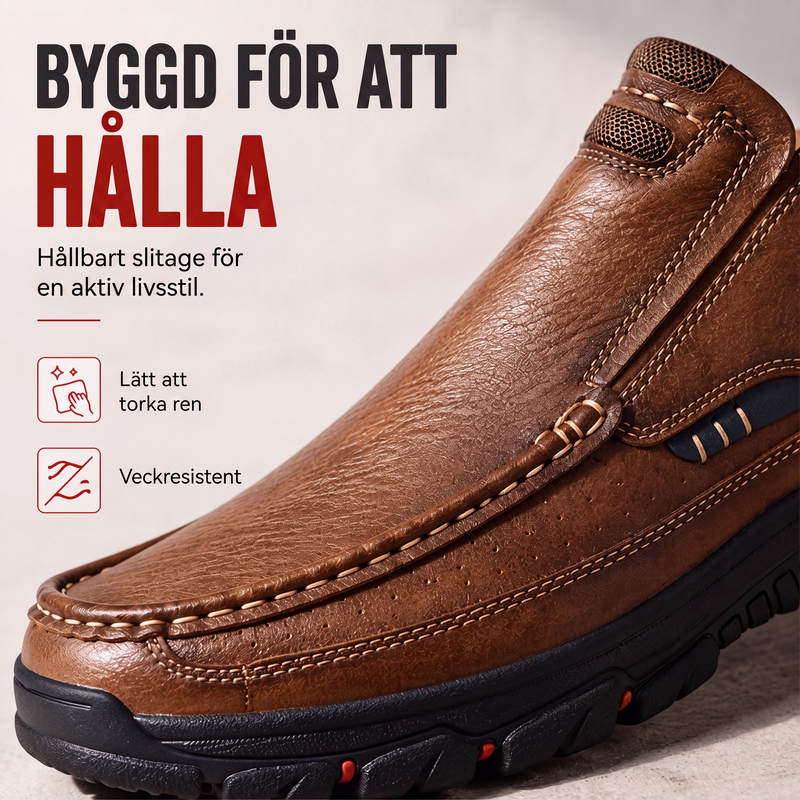 👞Slip-On Skor för Herr i PU-Läder – Bekväma Vardagsskor med Robust Yttersula