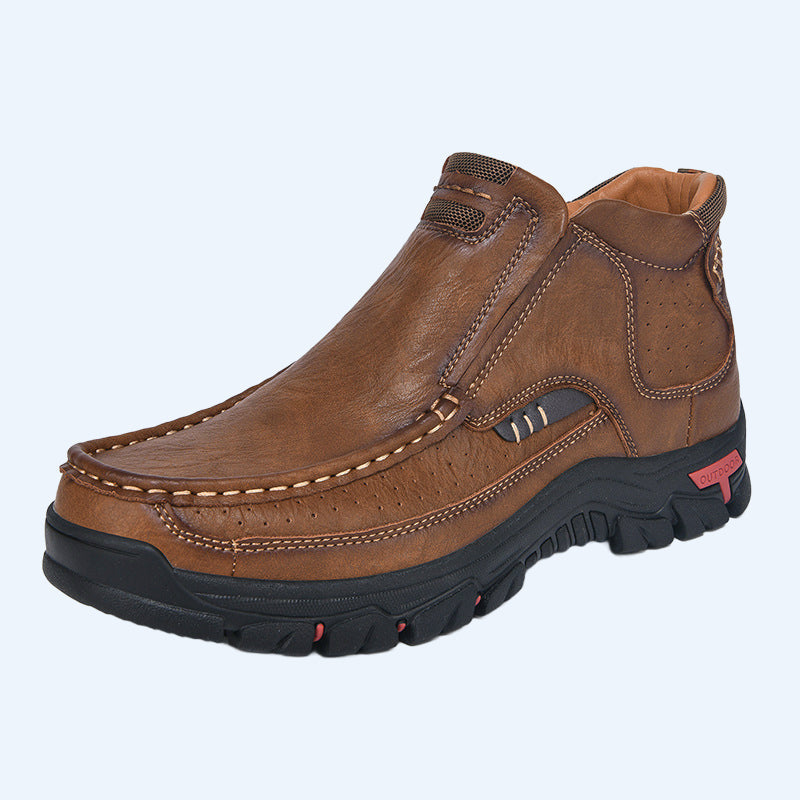 👞Slip-On Skor för Herr i PU-Läder – Bekväma Vardagsskor med Robust Yttersula