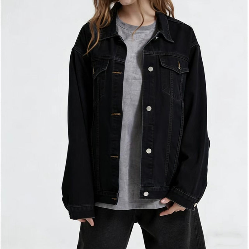 🎉Höstens exklusiva erbjudande 35% rabatt!🛍️✨Oversized Tvättad Jeansjacka för Dam – Mjuk Denimjacka med Avslappnad Passform