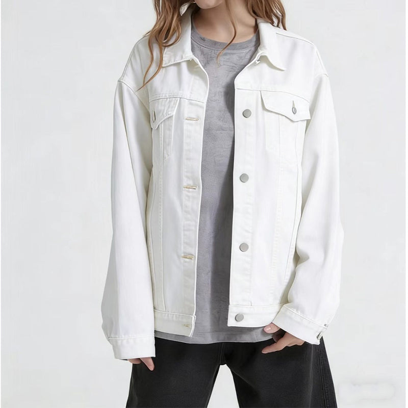 🎉Höstens exklusiva erbjudande 35% rabatt!🛍️✨Oversized Tvättad Jeansjacka för Dam – Mjuk Denimjacka med Avslappnad Passform