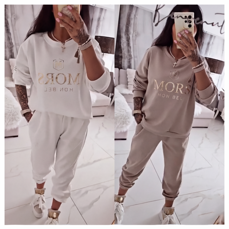 Nya ankomster📦Mjukt Set för Dam med Långärmad Topp & Byxor – Bekväm Tvådelad Outfit för Vardag