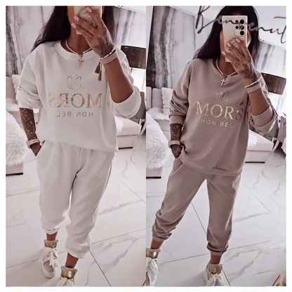 Nya ankomster📦Mjukt Set för Dam med Långärmad Topp & Byxor – Bekväm Tvådelad Outfit för Vardag
