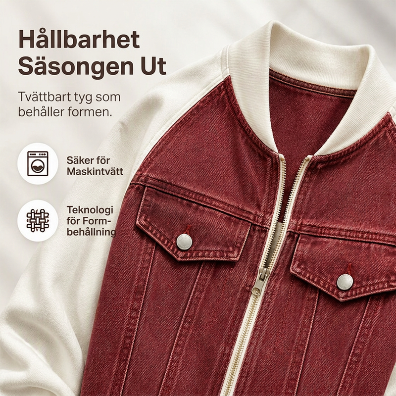 ⏳ Het erbjudande!|Damers jeansjacka med patchwork – Trendig denimjacka med avslappnad passform för vardag