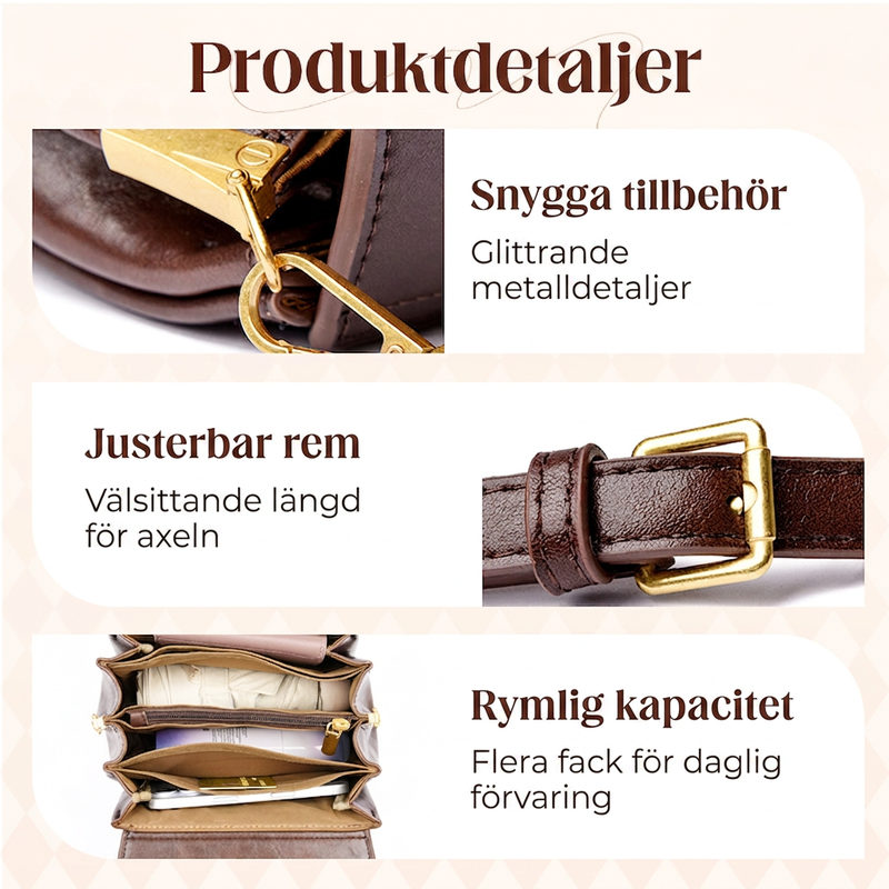 ⏳ Het erbjudande! |Elegant axelremsväska för damer – Minimalistisk crossbody-väska med justerbar rem