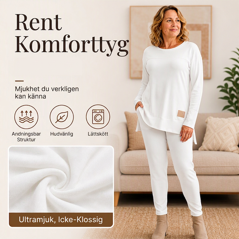 Bekvämt tvådelat set för kvinnor – mjuk topp och byxor för vardagen