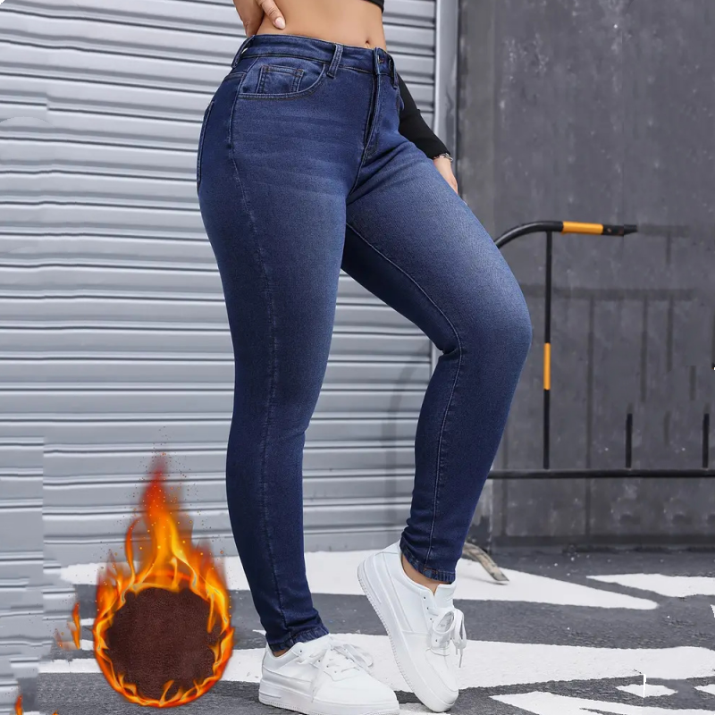 🔥Tidsbegränsat erbjudande⏰️| Varma Vinterjeans för Damer – Stretchiga Jeans med Mjukt Plyschfoder