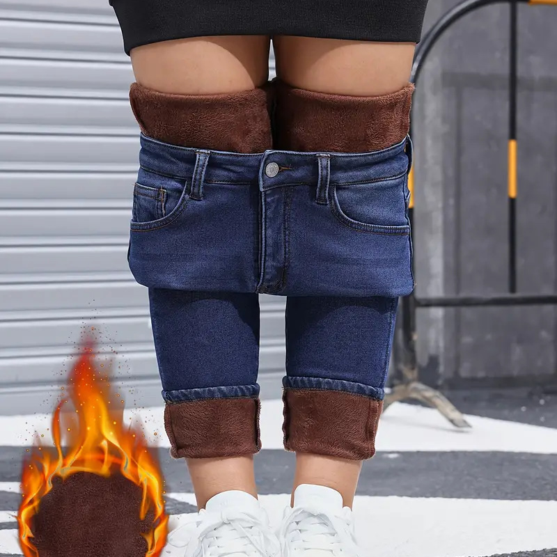 🔥Tidsbegränsat erbjudande⏰️| Varma Vinterjeans för Damer – Stretchiga Jeans med Mjukt Plyschfoder