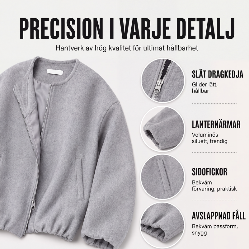 🍂Nya höstnyheter|Kort bomberjacka för kvinnor – Mjuk oversize passform med modern stil