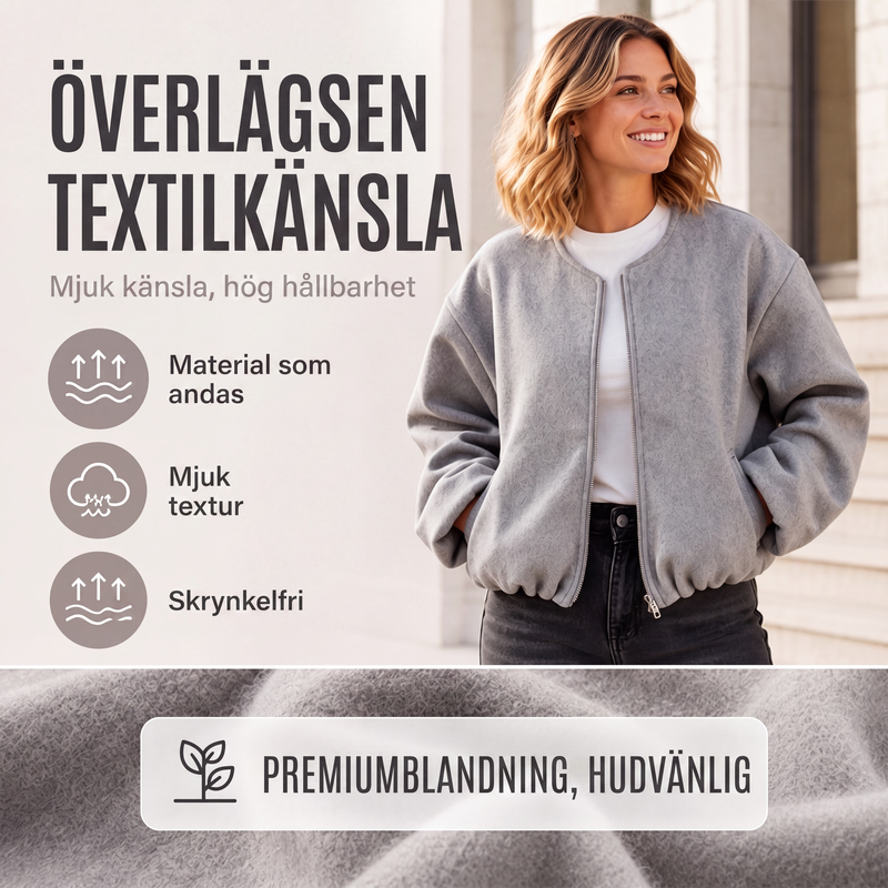 🍂Nya höstnyheter|Kort bomberjacka för kvinnor – Mjuk oversize passform med modern stil